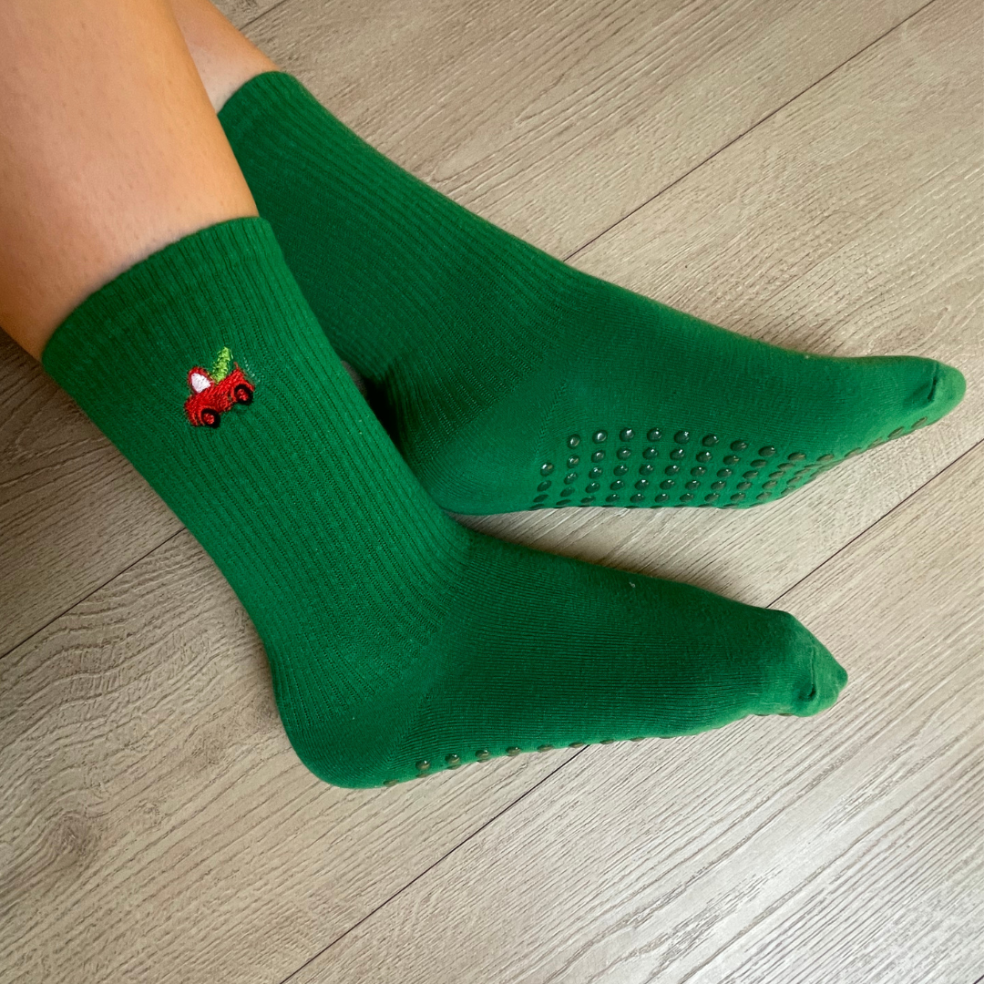 Hallmark Christmas Tree Truck Grip Socks