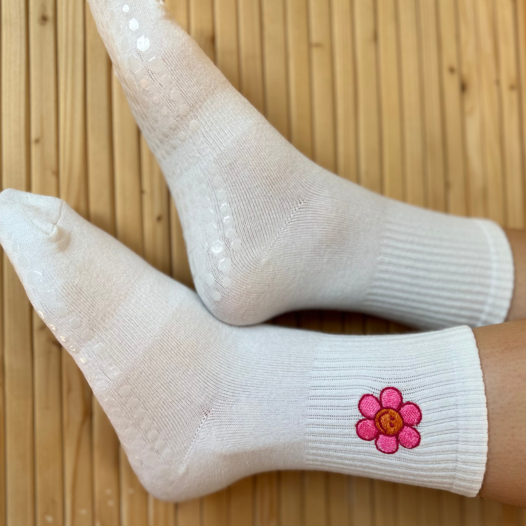 Happy Flower Sweat Grip Socks